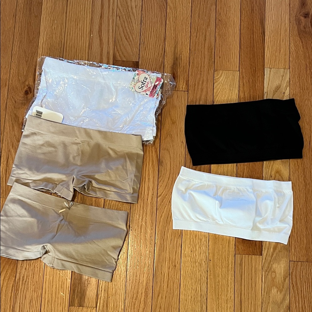Kids Bottoms and bandeau bundle - Black, White, Tan